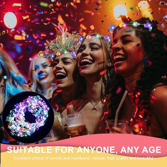 LED Flower Crown Headbands 30 Pcs Glowing Floral Wreaths for Weddings Parties main image 4